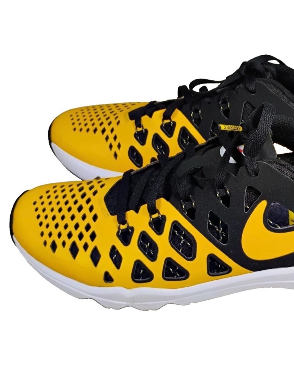 Nike Yellow and Black Training Sneakers Pittsburgh Steelers preowned no box